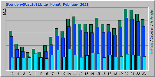Stunden-Statistik im Monat Februar 2021